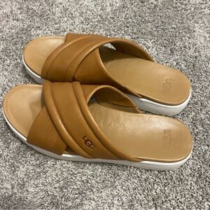 UGG Zane Crossband Leather Platform Sandals